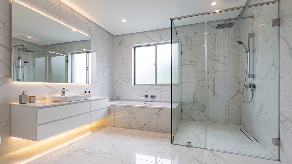 Premium bathroom plumbing work by Ervakon